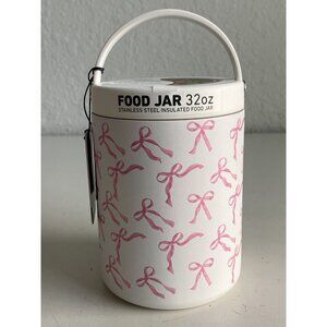 HYDRAPEAK Pink Bow Coquette 32 oz Food Jar Insulated Stainless Steel Wide Mouth